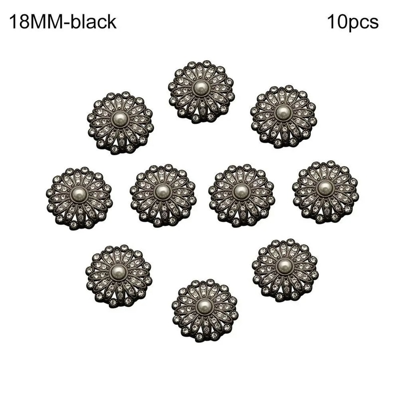 Retro Pearl Diamond Metal Sewing Buttons Set 16