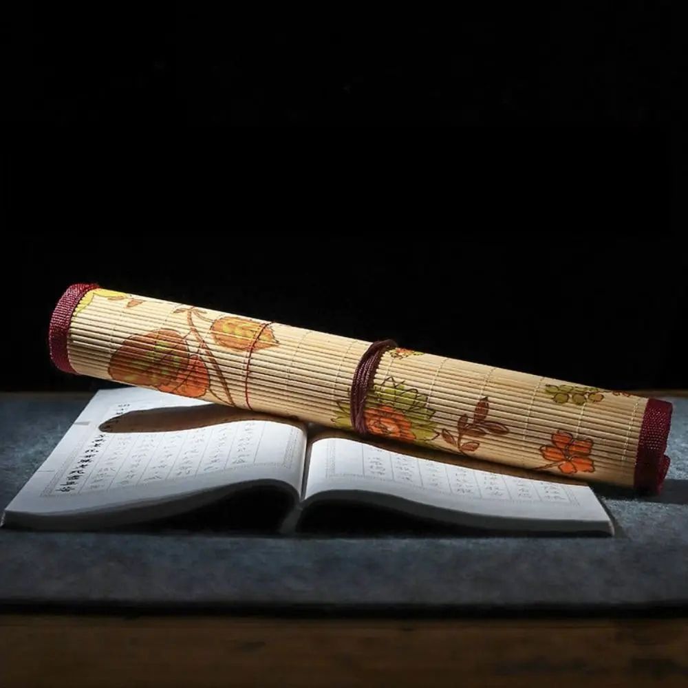 Bamboo Roll Up Calligraphy Brush Holder Case 2