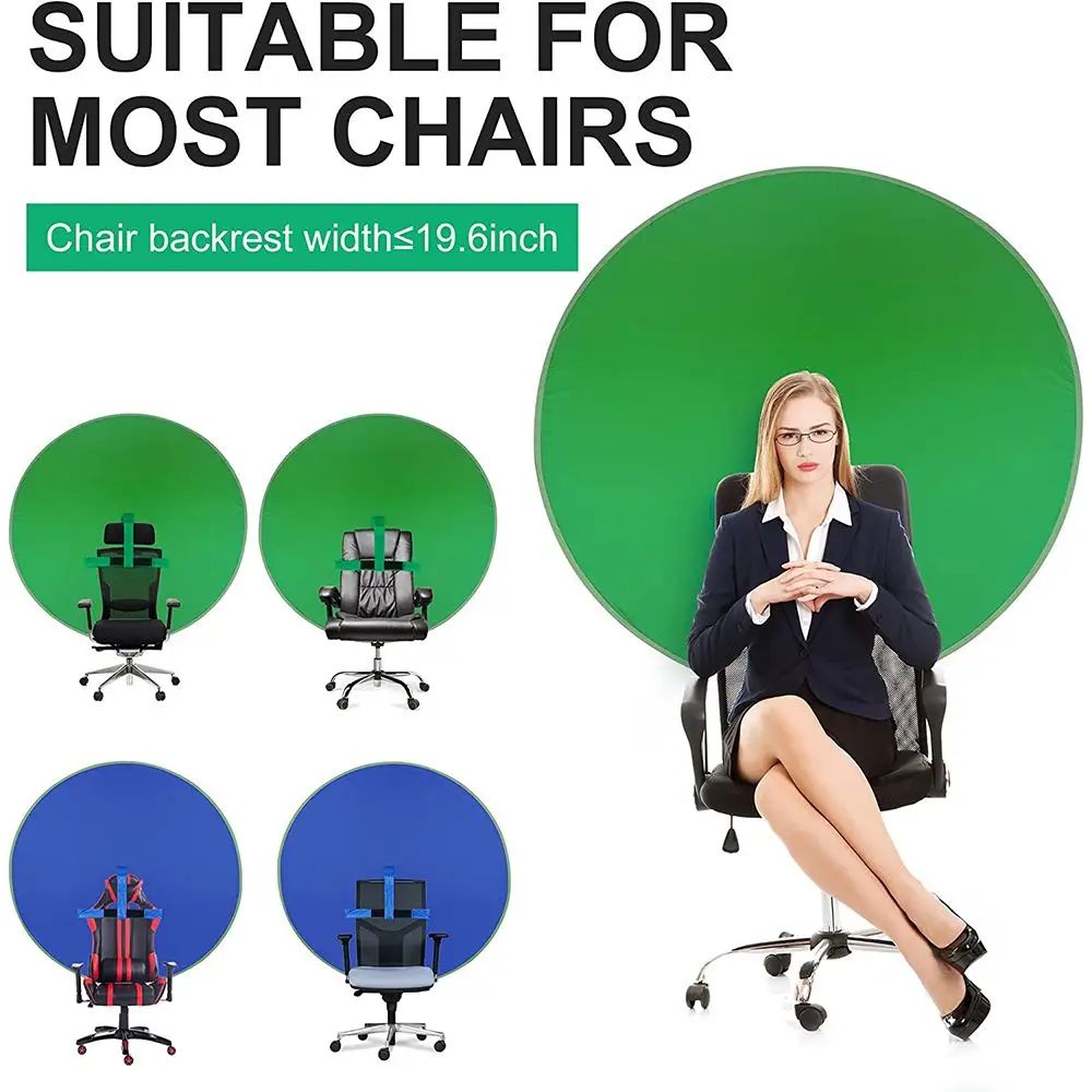 Double Sided Green Blue Screen Chair Backdrop 4