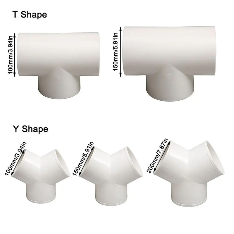 PVC 3 Way Duct Connector Ventilation Splitter 10