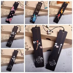 chinese carved wooden bookmark ebony book clip