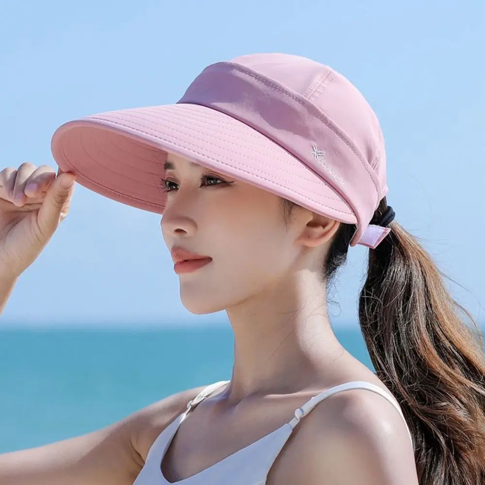 Foldable Wide Brim Ponytail Sun Hat 1
