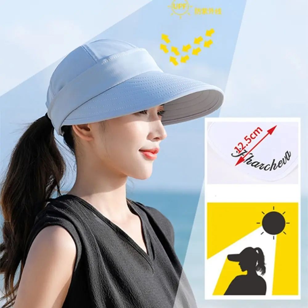 Foldable Wide Brim Ponytail Sun Hat 6