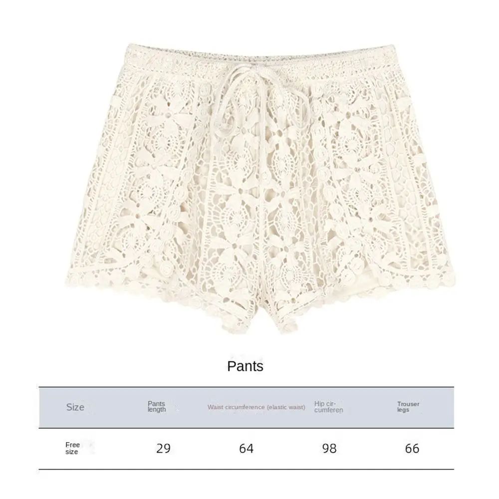 Boho Crochet High Waist Lace Up Shorts 5