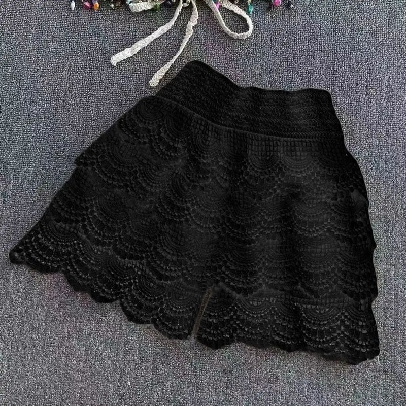 Boho Crochet High Waist Lace Up Shorts 12
