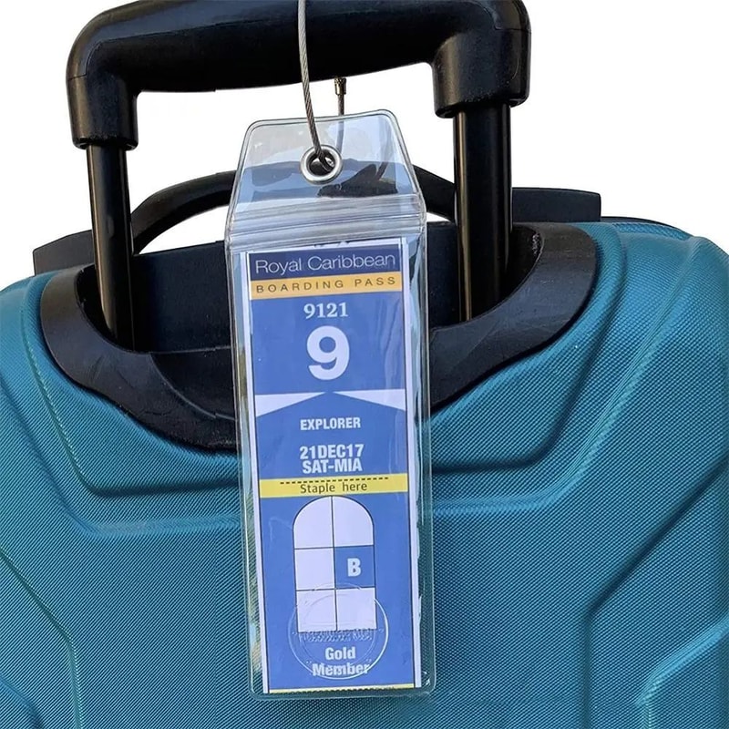 Waterproof Cruise Luggage Tag Holder With Steel Loop 3
