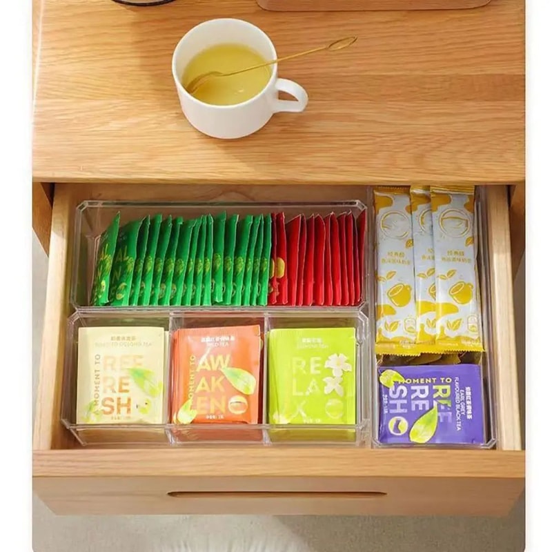 Acrylic Tea Bag Organizer Transparent Storage Box 7