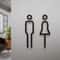 Black Gold Toilet Sign Plate Brass Wall Label 5