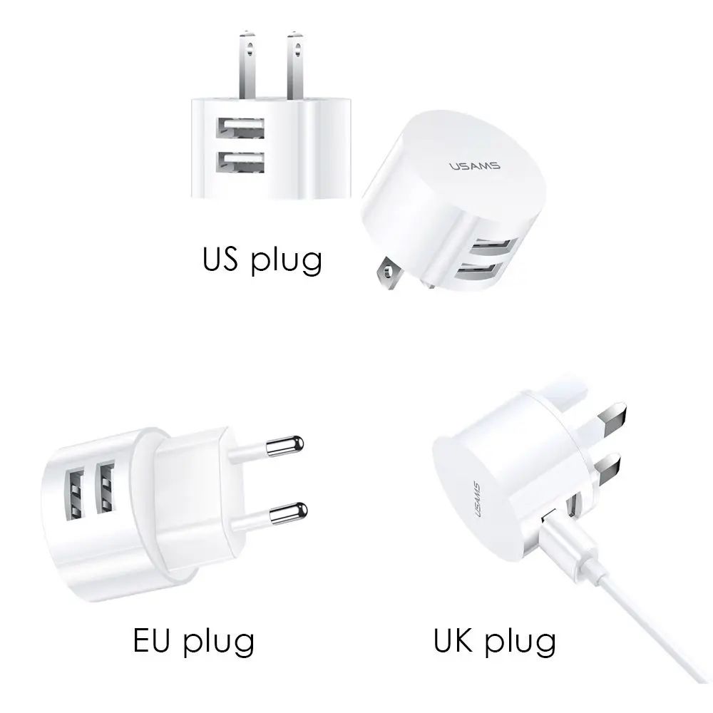 Dual USB 5V 21A Wall Charger Travel Adapter 5