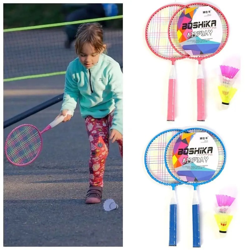 Kids Lightweight Badminton Racket Set With Bag 6