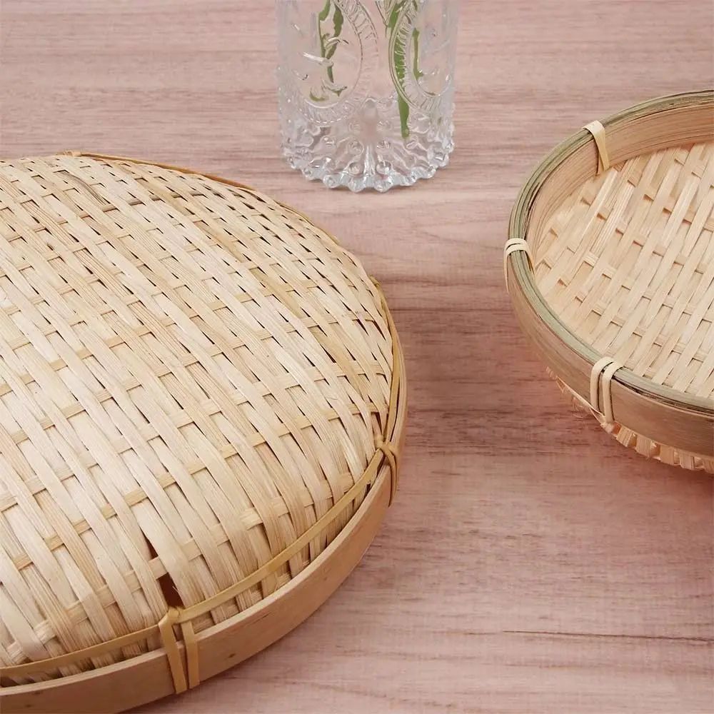 Handmade Woven Bamboo Tray Basket Bread Storage 10