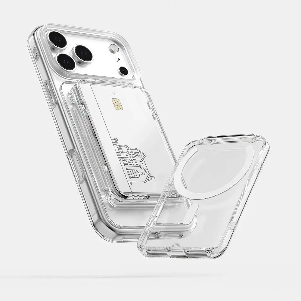 Transparent MagSafe Card Holder Wallet With Stand 0