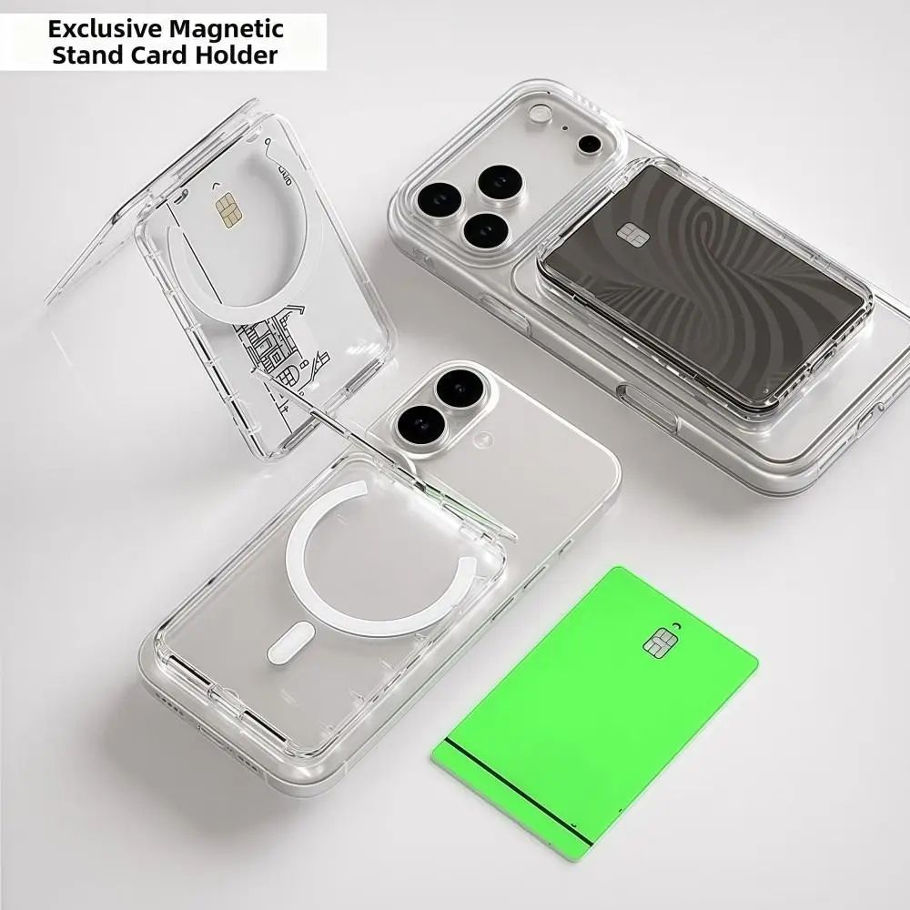 Transparent MagSafe Card Holder Wallet With Stand 9