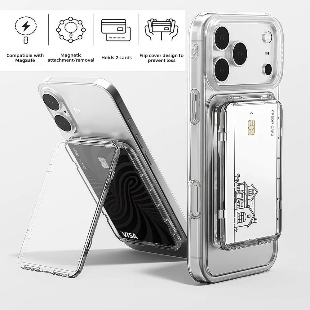 Transparent MagSafe Card Holder Wallet With Stand 10