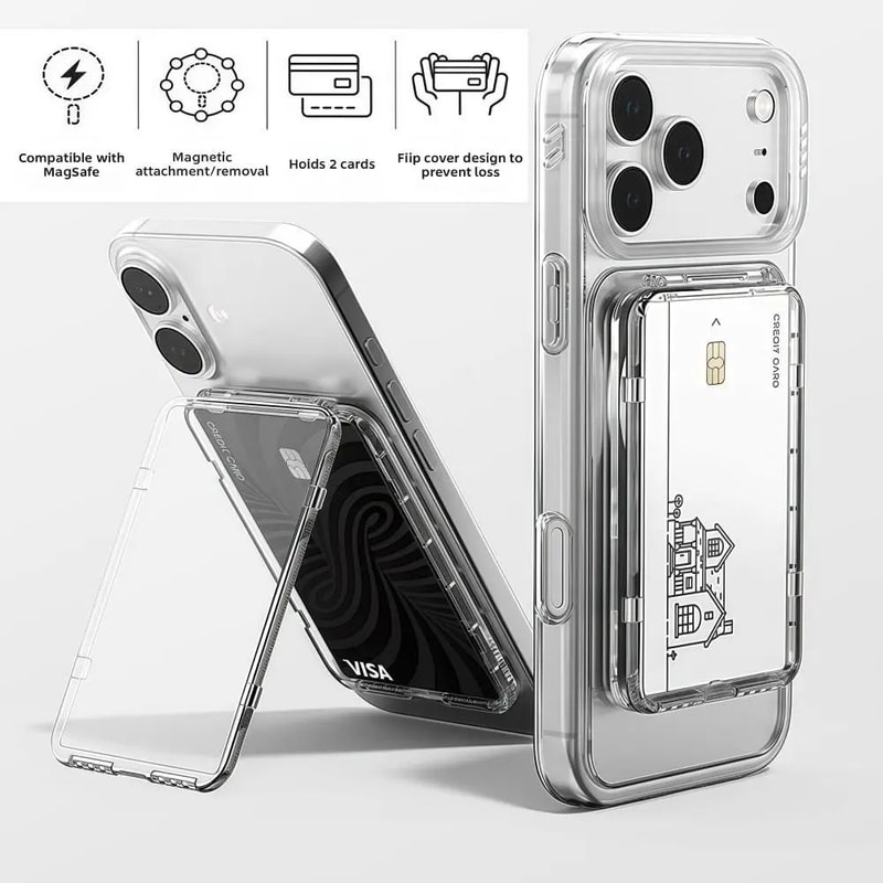 Transparent MagSafe Card Holder Wallet With Stand 10