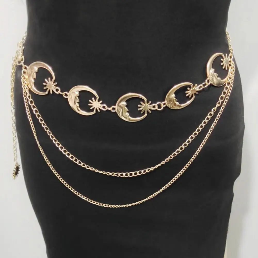 Vintage Moon Layered Waist Chain Belt For Women 6