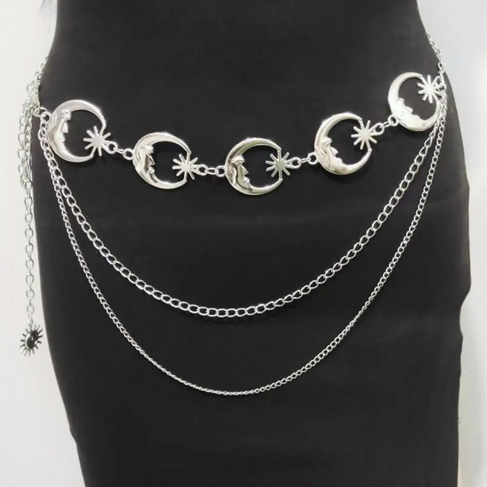 Vintage Moon Layered Waist Chain Belt For Women 7