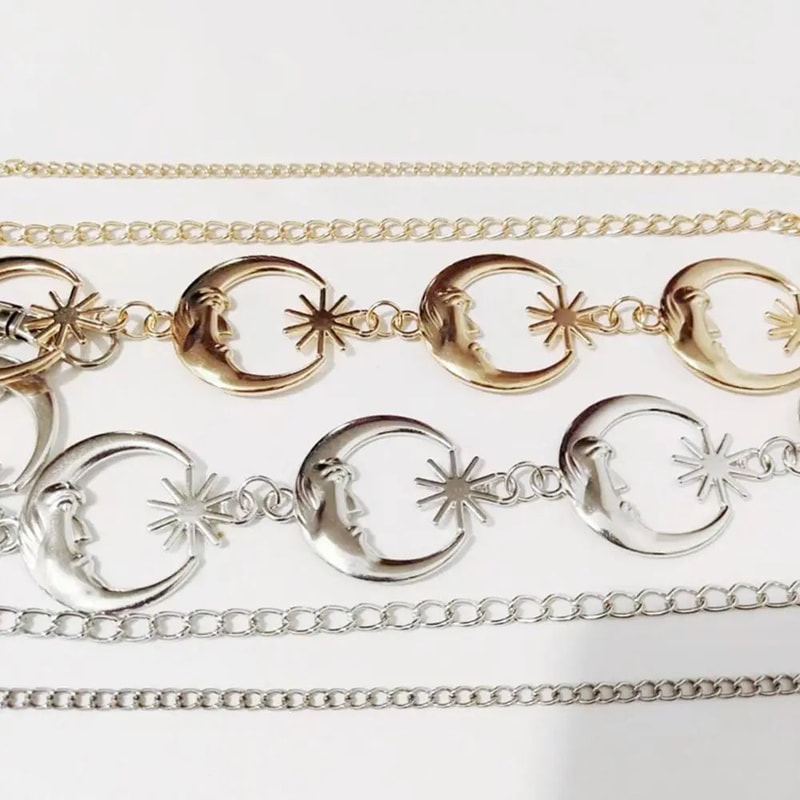 Vintage Moon Layered Waist Chain Belt For Women 9