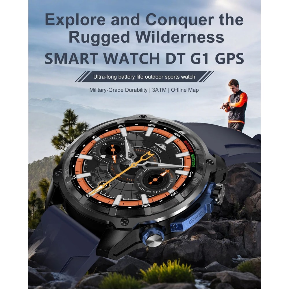 T Rex3 Pro GPS Smartwatch With Offline Map 10ATM Waterproof 6
