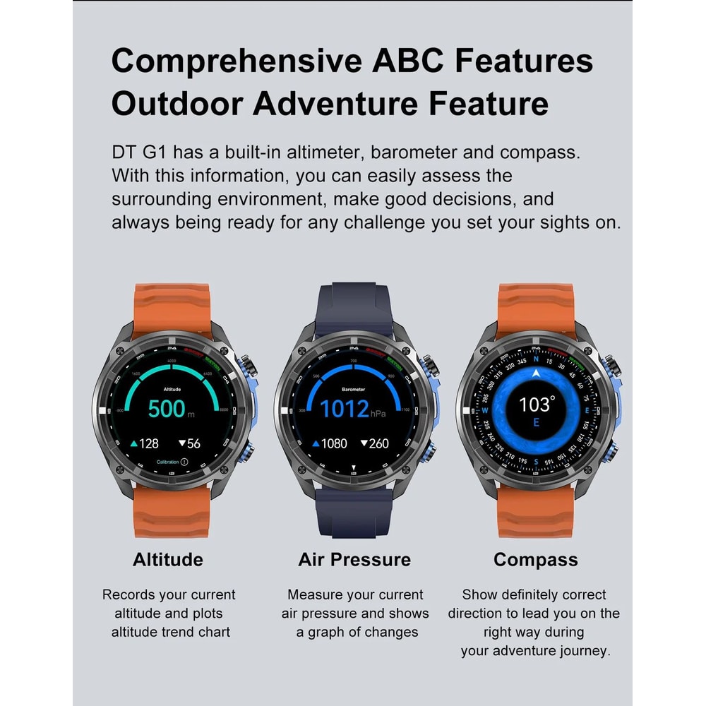 T Rex3 Pro GPS Smartwatch With Offline Map 10ATM Waterproof 9