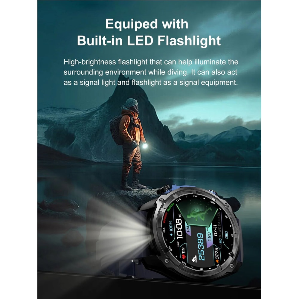 T Rex3 Pro GPS Smartwatch With Offline Map 10ATM Waterproof 10