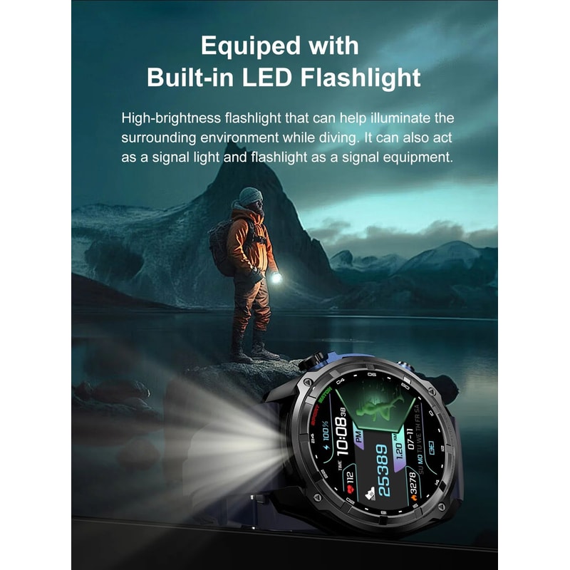 T Rex3 Pro GPS Smartwatch With Offline Map 10ATM Waterproof 10