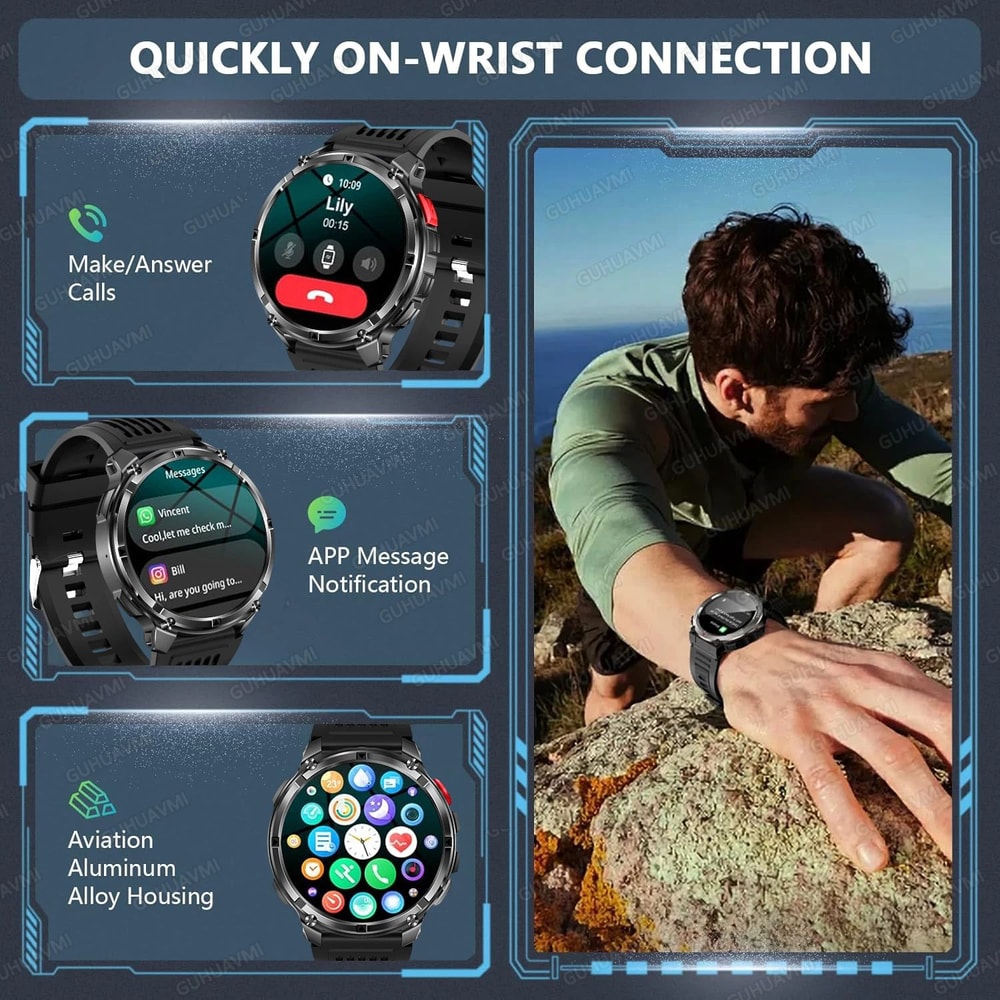 T Rex3 Pro Military Smartwatch GPS Compass 1100mAh Battery 3