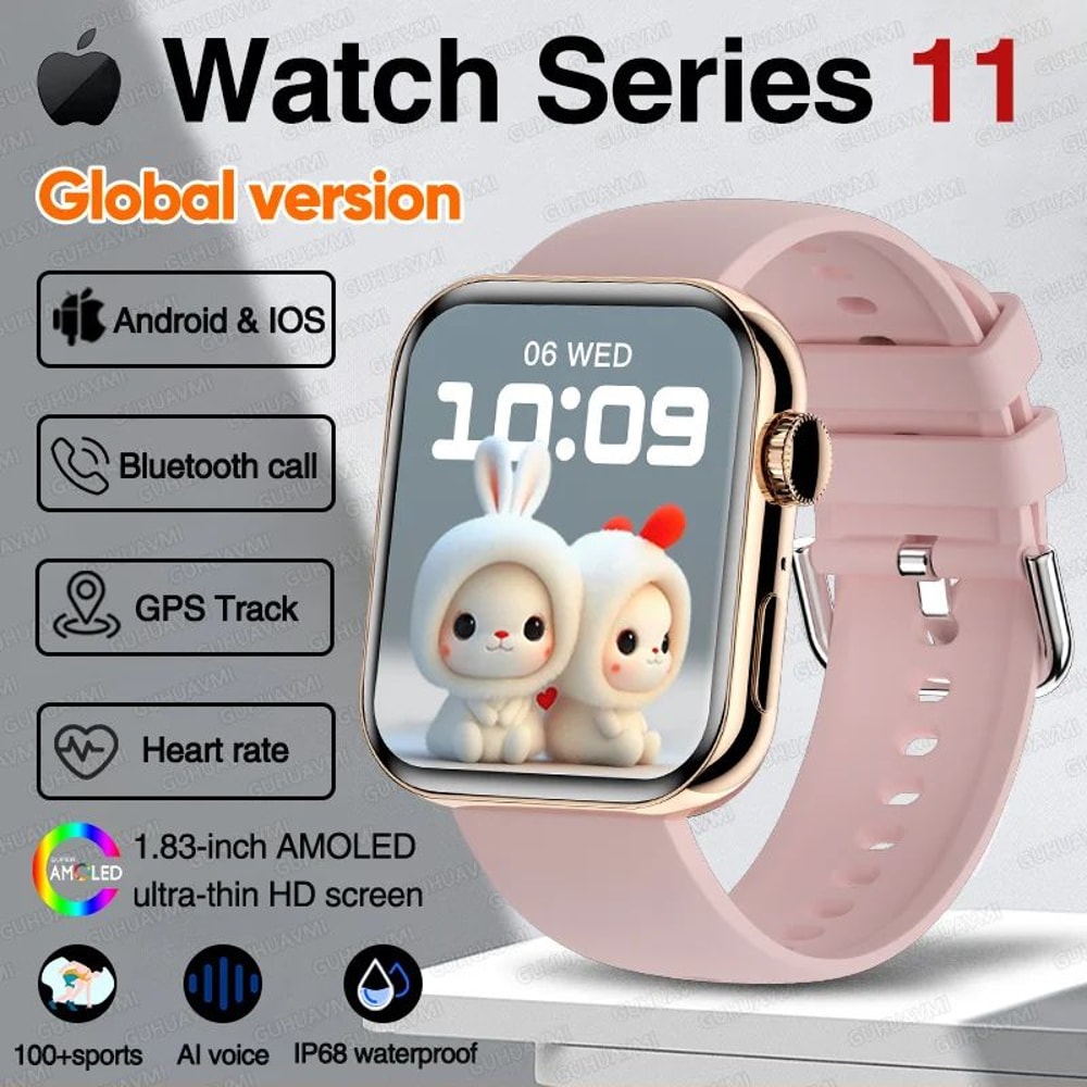 Series 11 Smartwatch AMOLED Display GPS Call Waterproof Watch 9