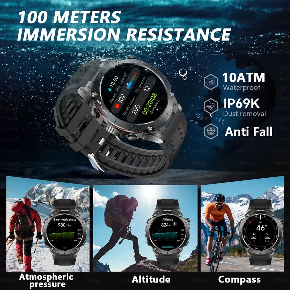 Stratos 4 GPS Smartwatch AMOLED HD Compass Altimeter Call 2