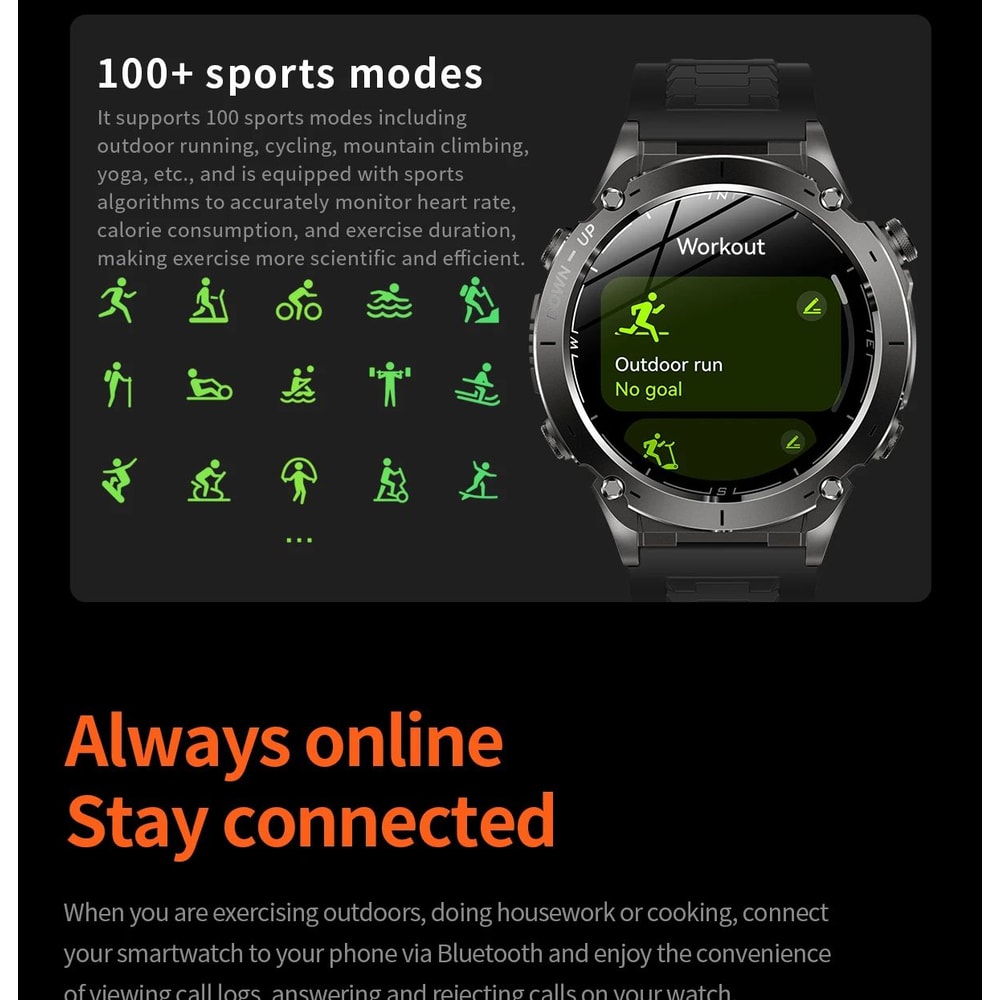 Stratos 4 GPS Smartwatch AMOLED HD Compass Altimeter Call 6