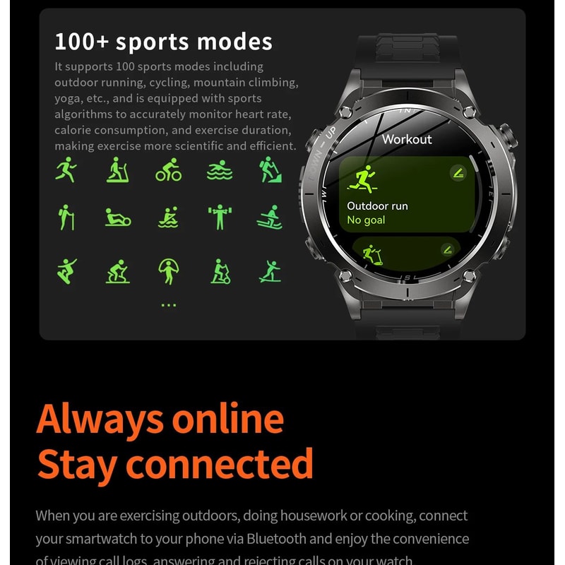 Stratos 4 GPS Smartwatch AMOLED HD Compass Altimeter Call 6