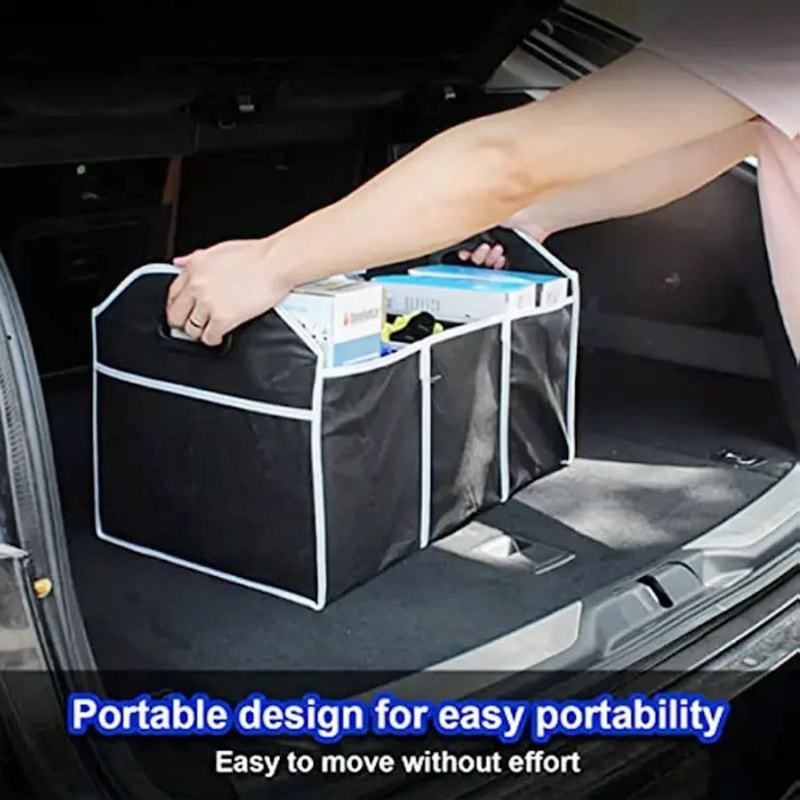 Foldable Car Trunk Organizer Waterproof Storage Bag 3 Compartments 1