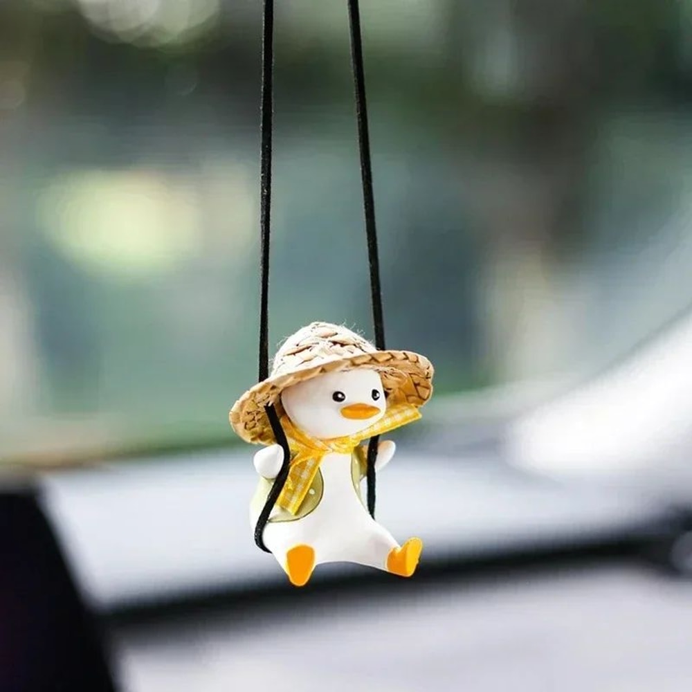 Cute Swing Duck Car Hanging Ornament Rearview Mirror Decor 5
