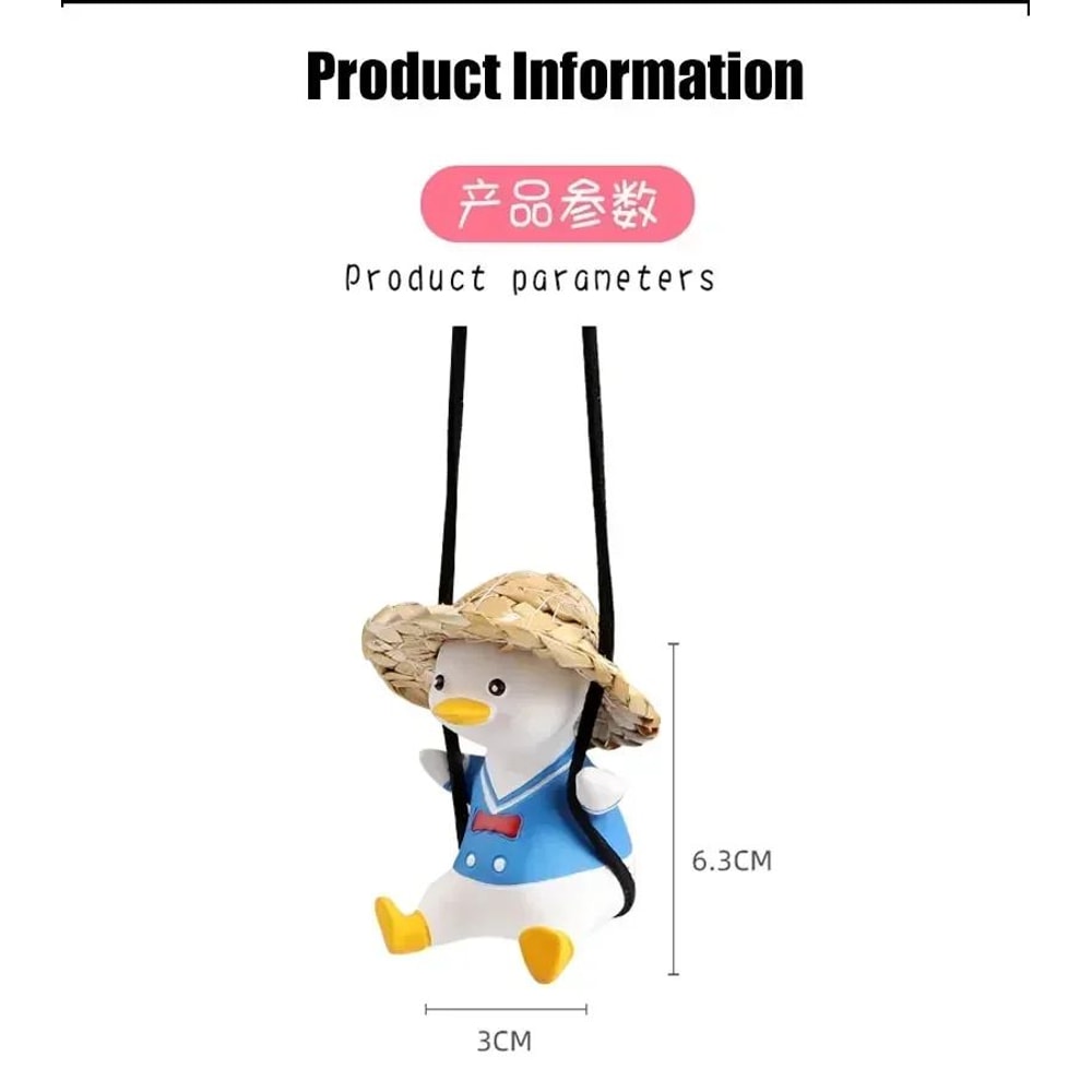 Cute Swing Duck Car Hanging Ornament Rearview Mirror Decor 6