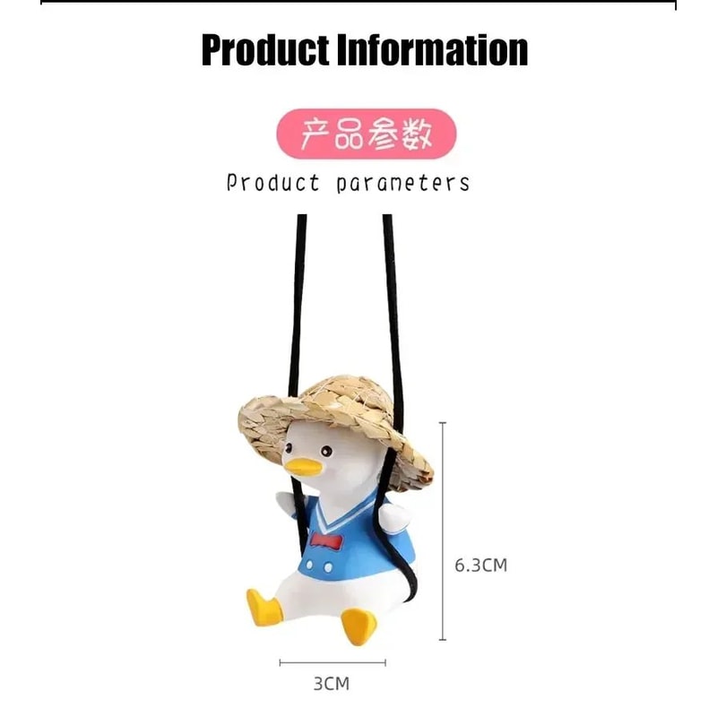Cute Swing Duck Car Hanging Ornament Rearview Mirror Decor 6