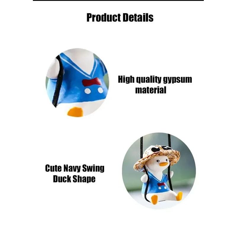 Cute Swing Duck Car Hanging Ornament Rearview Mirror Decor 7