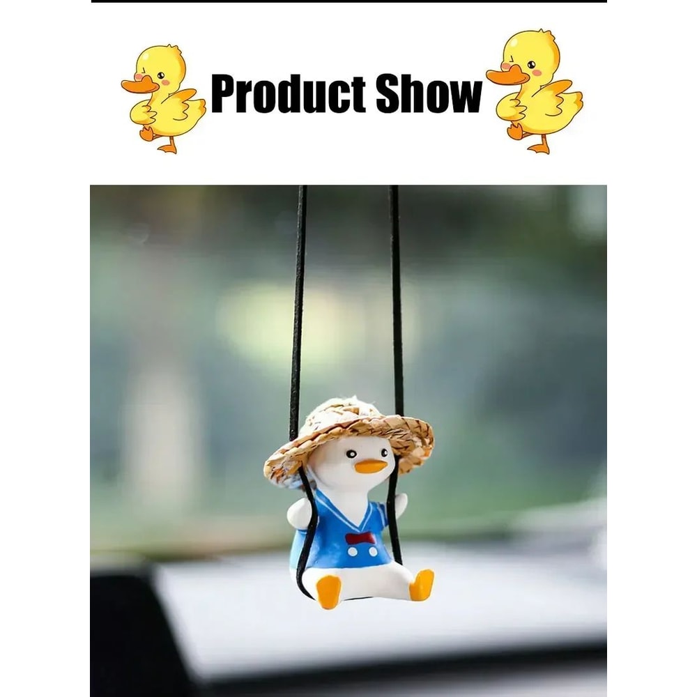 Cute Swing Duck Car Hanging Ornament Rearview Mirror Decor 8