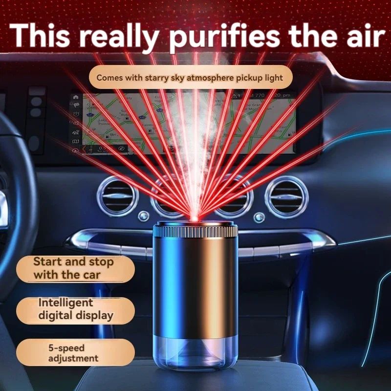 Rechargeable Smart Car Air Freshener Adjustable Aroma Diffuser 4