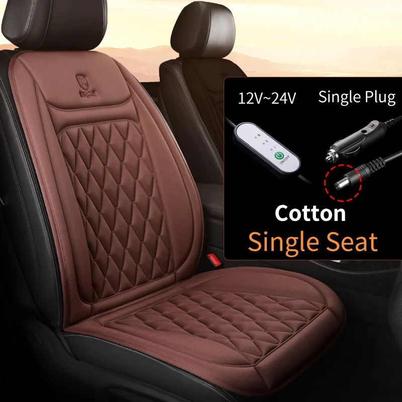 Heated Car Seat Cover 12V 24V Fast Warm Flannel Cushion 9