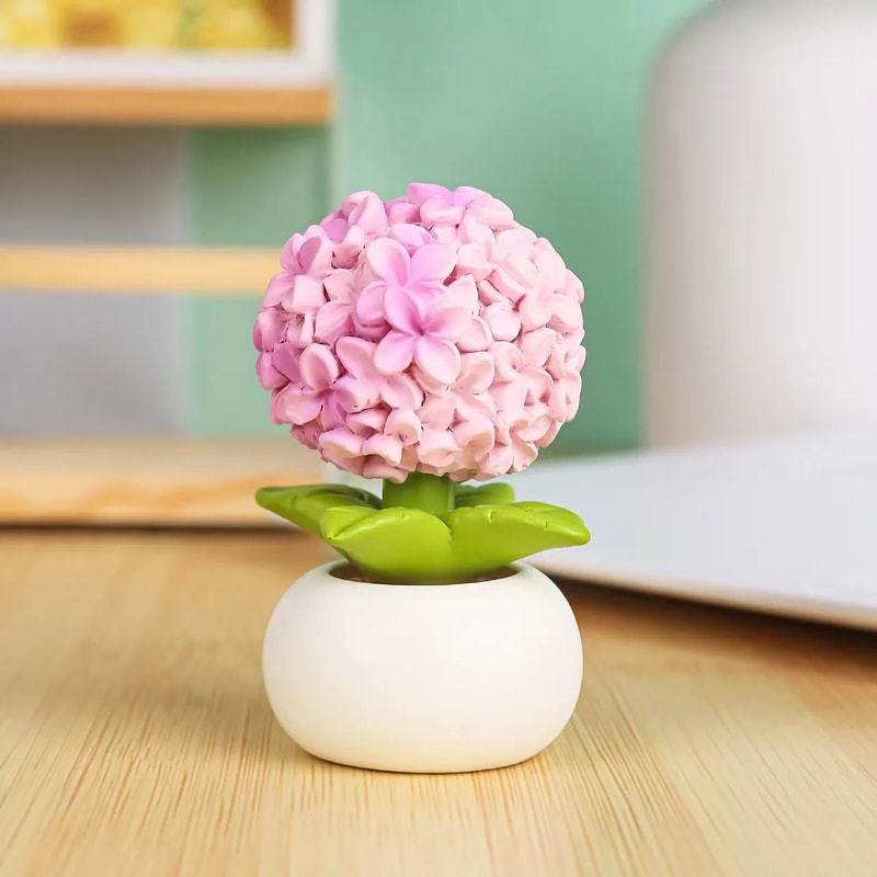 Cute Mini Flower Pot Car Ornament Cartoon Dashboard Decor 2