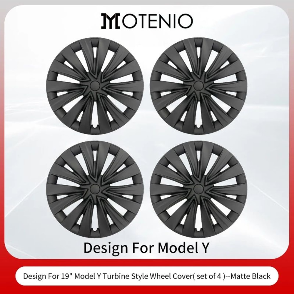 Tesla Model Y 19 Inch Turbine Hubcap Set 14