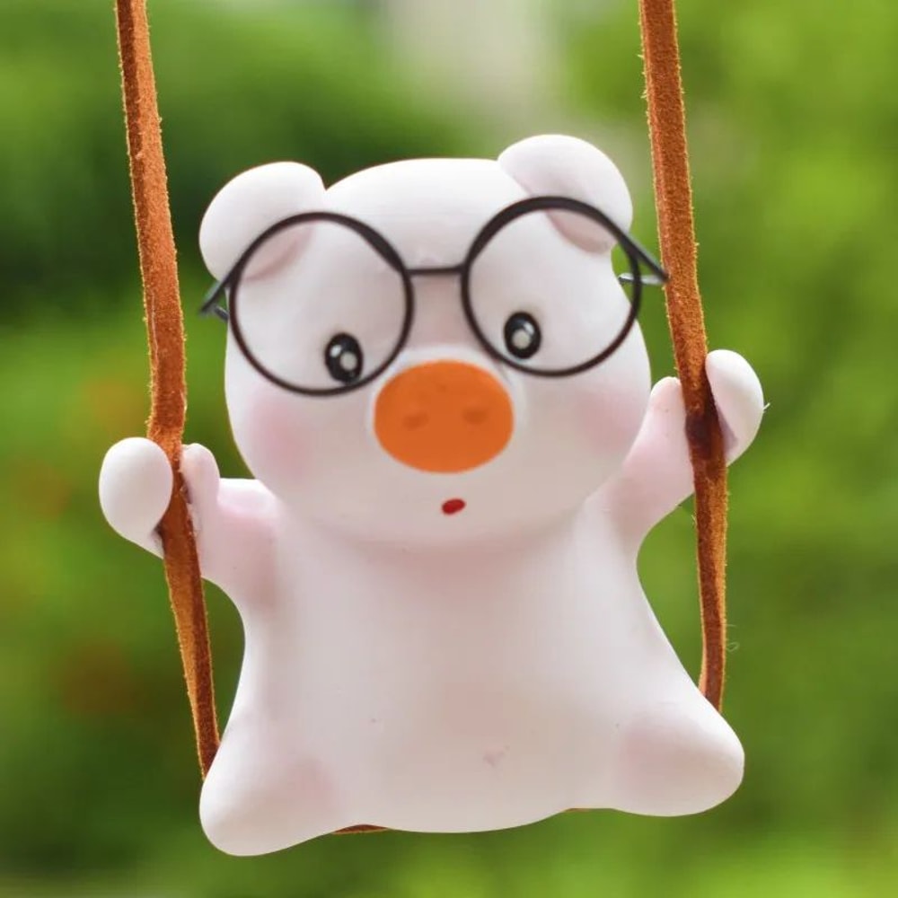 Cute Pink Swing Pig Car Hanging Ornament 7