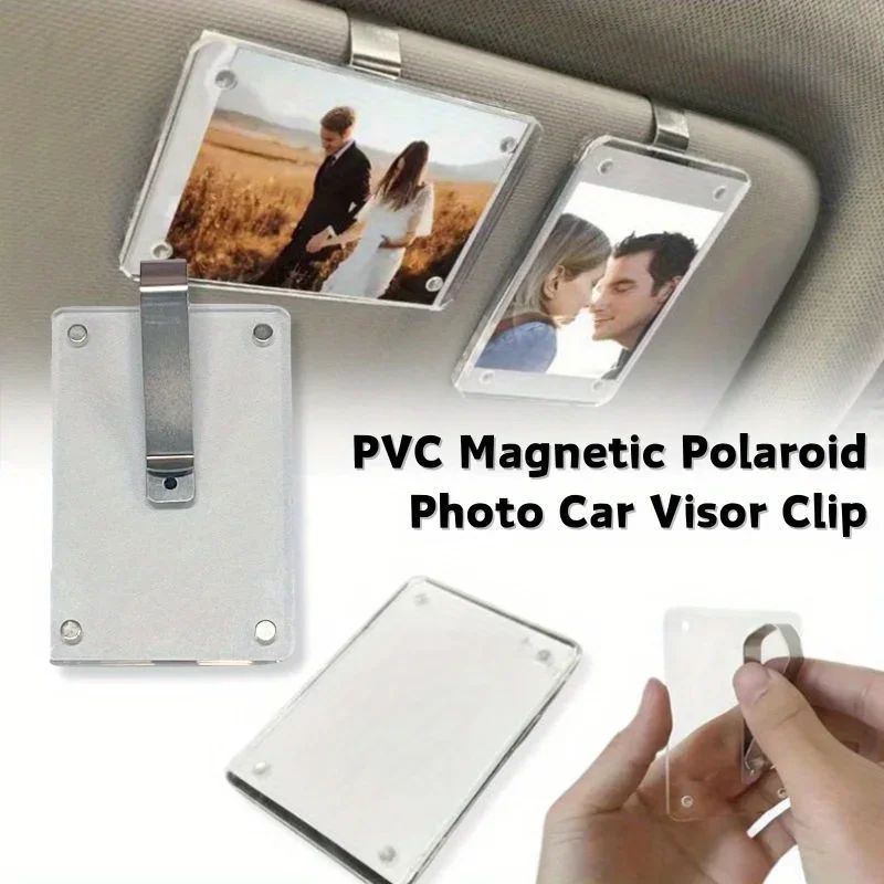Magnetic Car Visor Photo Clip Holder 0