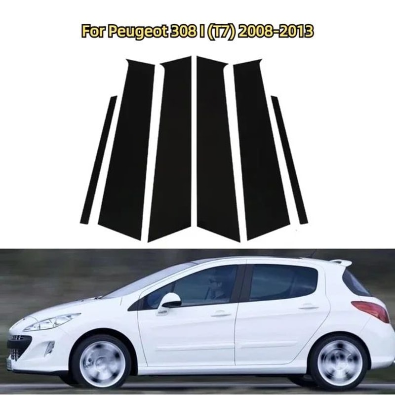 Glossy Pillar Post Trim Stickers For Peugeot And Citroen 14