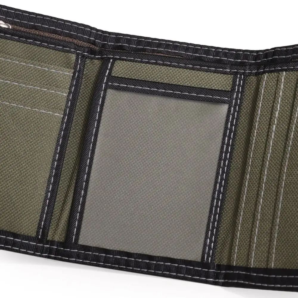 Men Canvas Trifold Wallet Card Holder 6