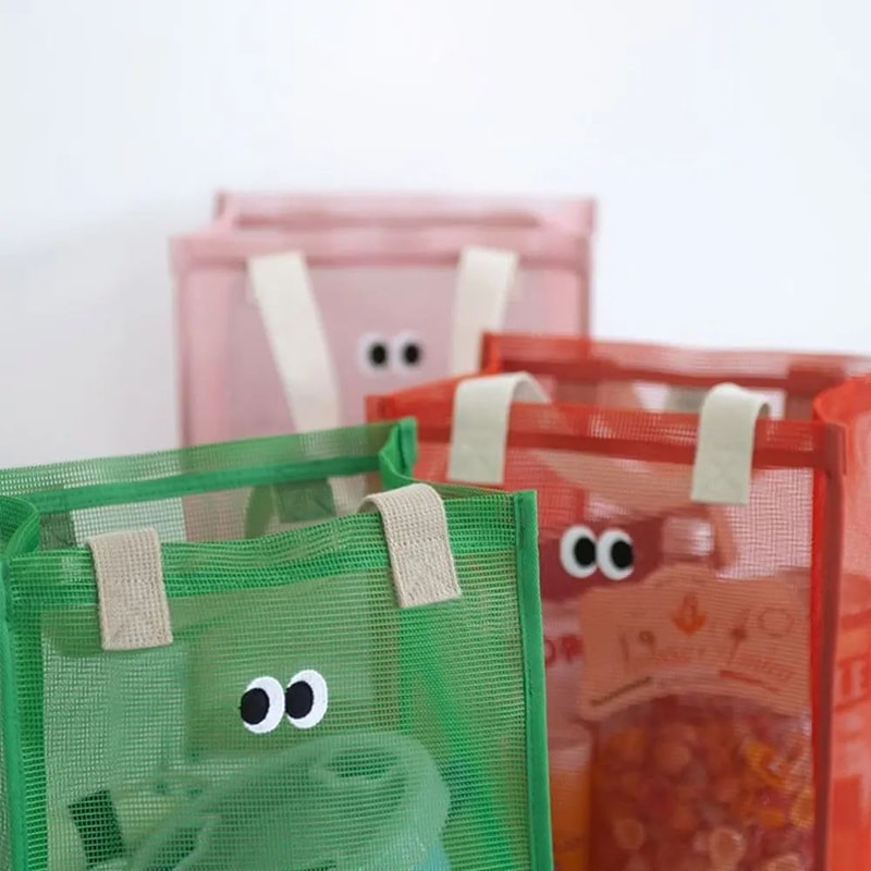 Cartoon Big Eyes Mesh Travel Cosmetic Bag 7