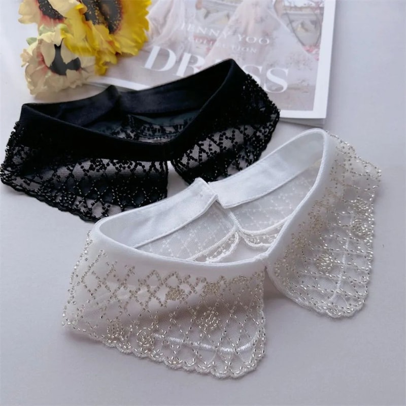 Women Lace Detachable Embroidered Collar 5