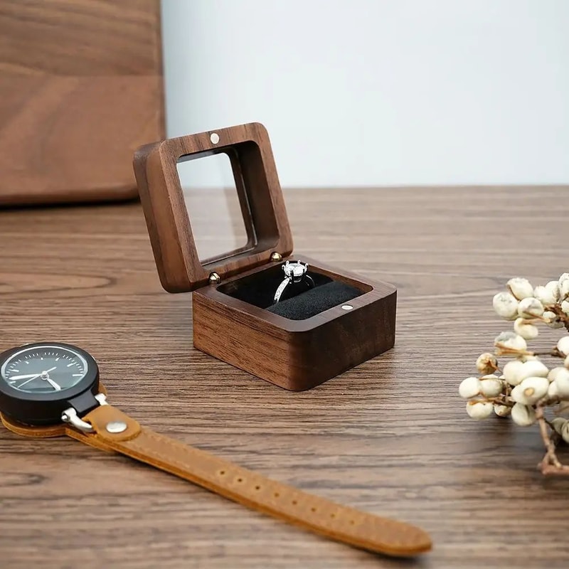 Wooden Wedding Ring Storage Box 8