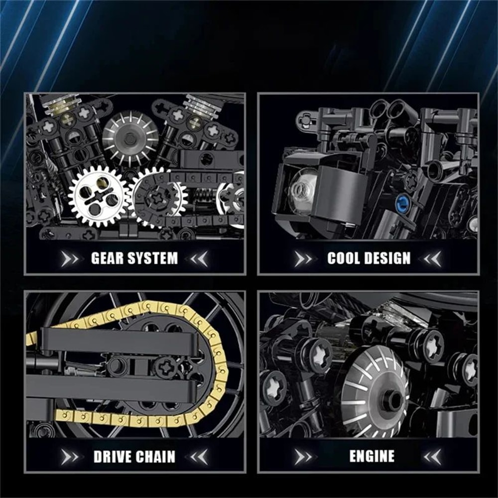 Technical Motorcycle Building Block Set 10