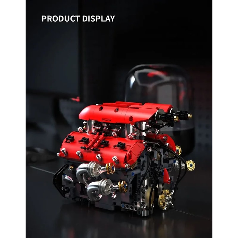 Motorized V8 Engine Building Block Set 6